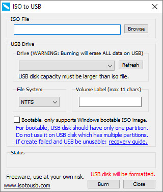 ISO to USB interface.