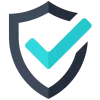A logo depicting a Security Badge with a tick.